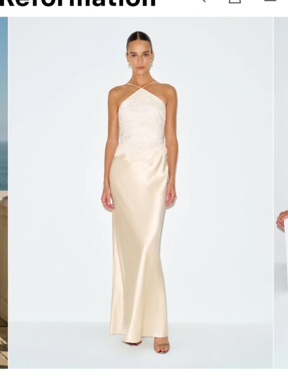 REFORMATION Jillian Silk Dress in Pear 6